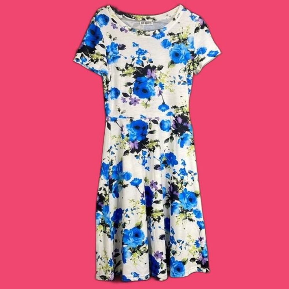 HuHot Girl’s Floral Pattern Sun Dress Size Small